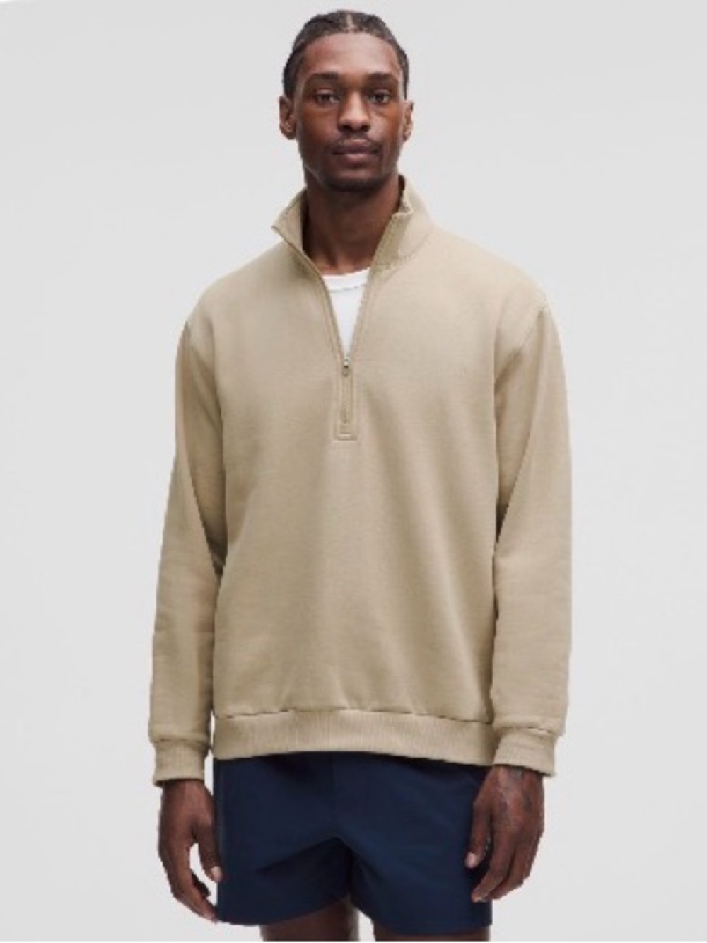 LULULEMON Men's Quarter-Zip Pullover Sweater - Tan